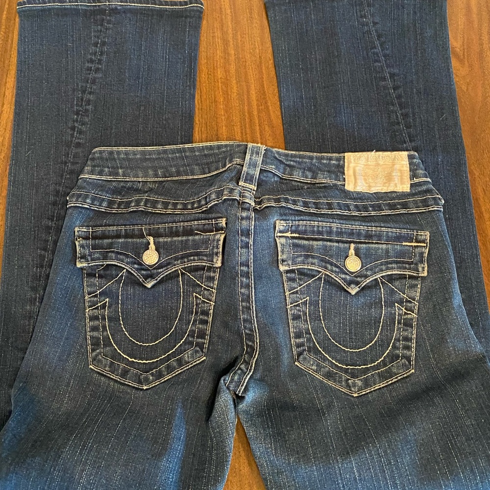 True Religion Blue Boot Cut Jeans Signature Style
